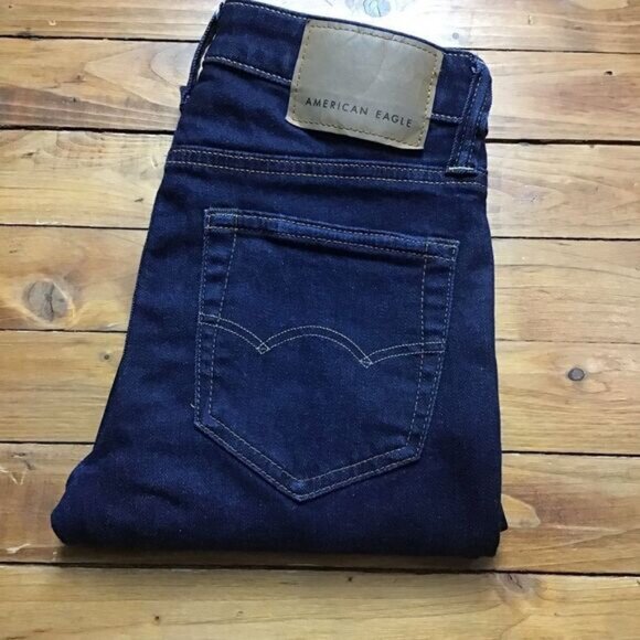 Aeo skinny dark blue jeans 26 - Picture 4 of 9